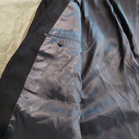 Lauren Ralph Lauren 100% Wool Blazer Mens Size 46R 2 Button Black Jacket - Picture 3 of 5